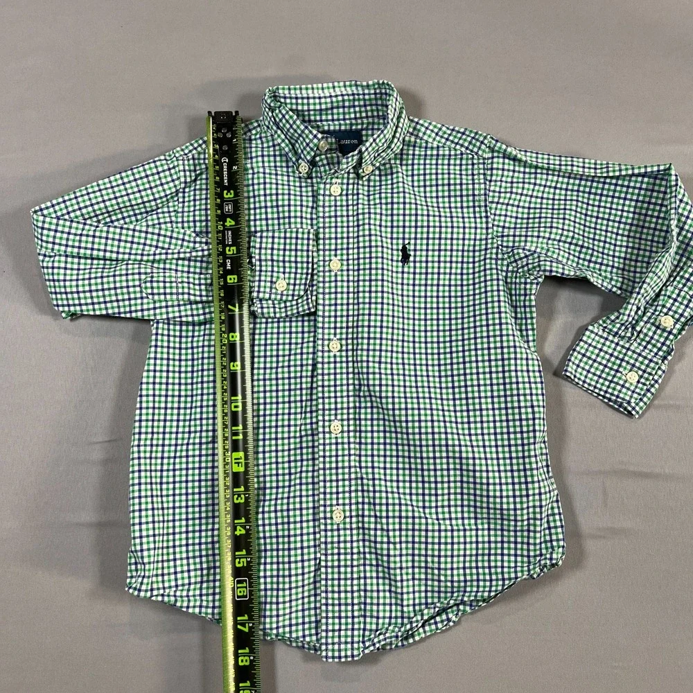 Polo Ralph Lauren Shirt Kids 5 Multicolor Gingham Check Cotton Embroidered Logo